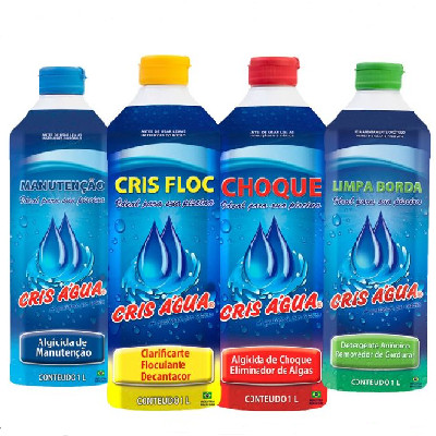 combo cris água algicida clarificante detergente