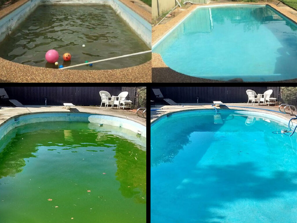 como limpar piscina verde